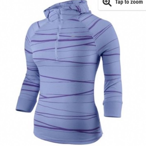 Nike Tops - Nike Purple Striped Hooded Half Sleeve Tee